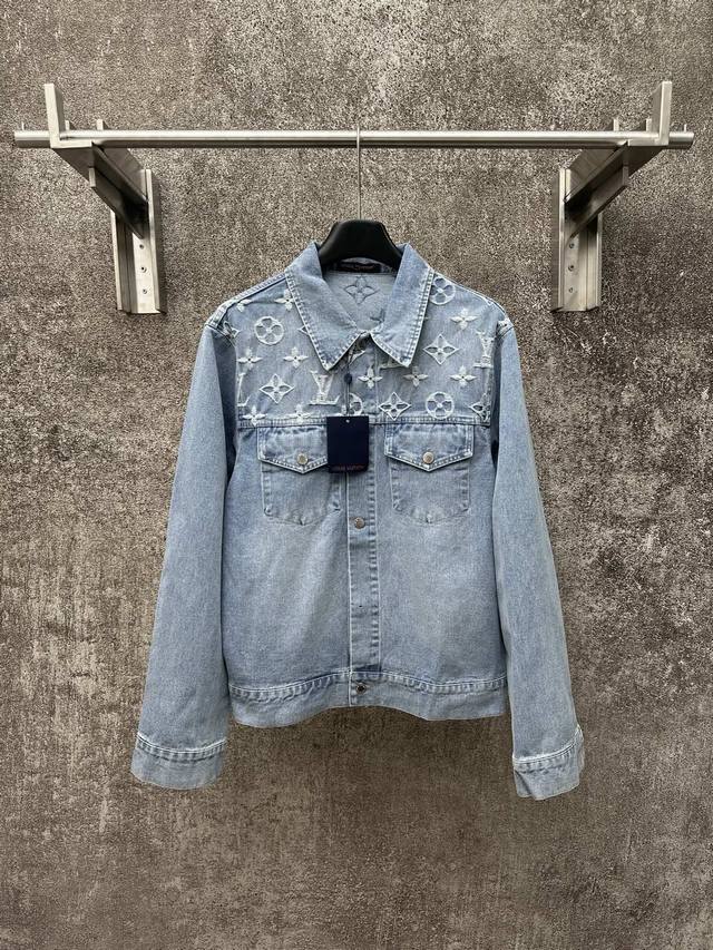 Lv 2025 Ss Autumn New Arrival Washed Denim Casual Long-Sleeve Jacket Monogram Cu