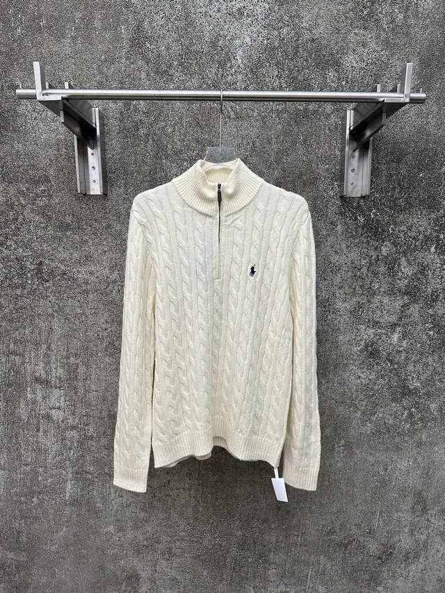 Polo Ralph Lauren 25Ss Solid Color Stand Collar Half-Zip Long Sleeve Sweater (Dd