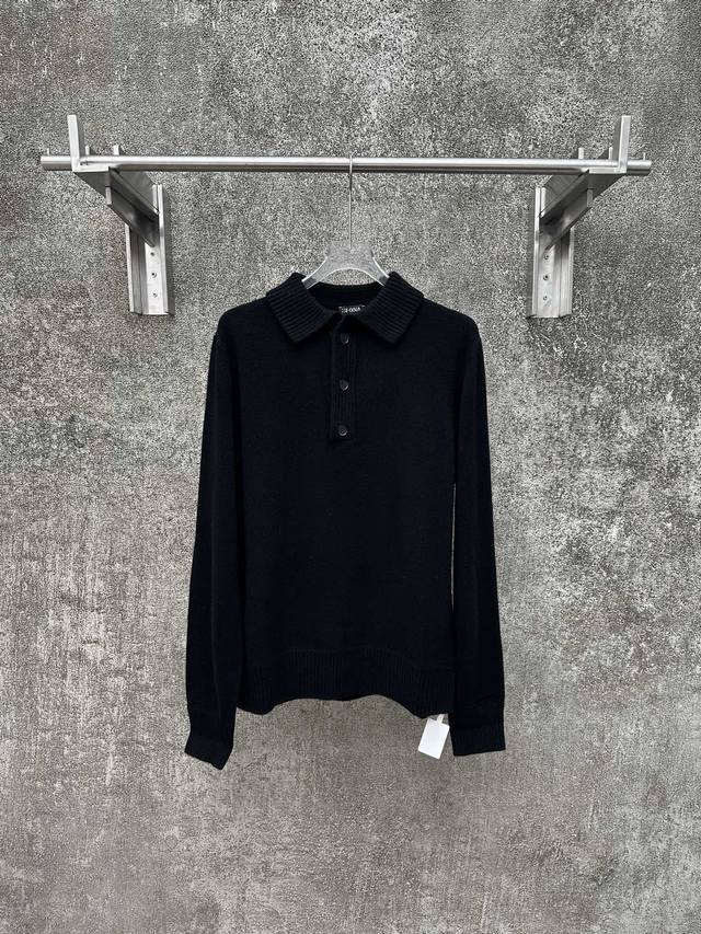 Zegna ginger yellow knit sweater. Classic business casual design with a stand co