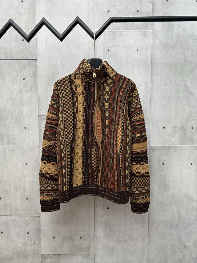 Louis Vuitton 25Fw x Nigo Collection Monogram Jacquard Heavy-Duty Half-Zip Stand