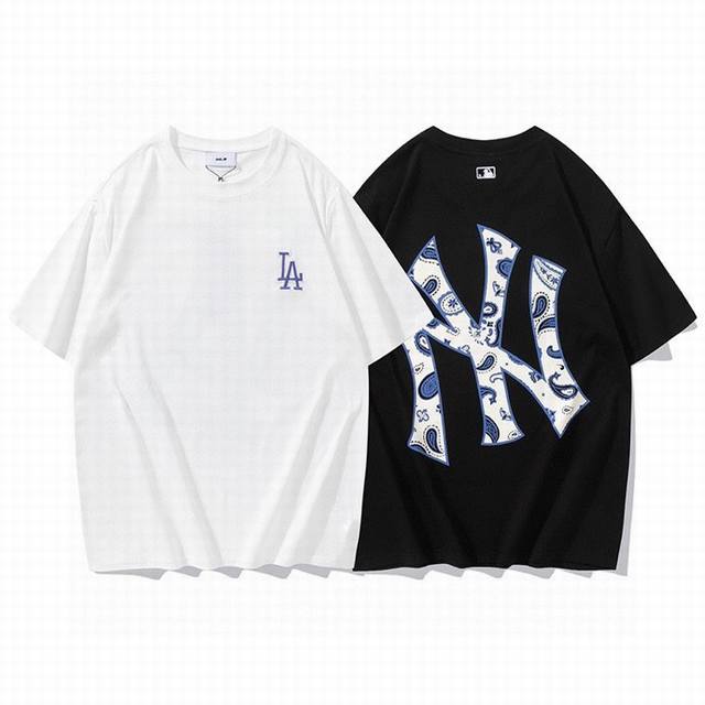 Style No. 068 Korean trendy brand Mlb new paisley print short-sleeved shirt, uni