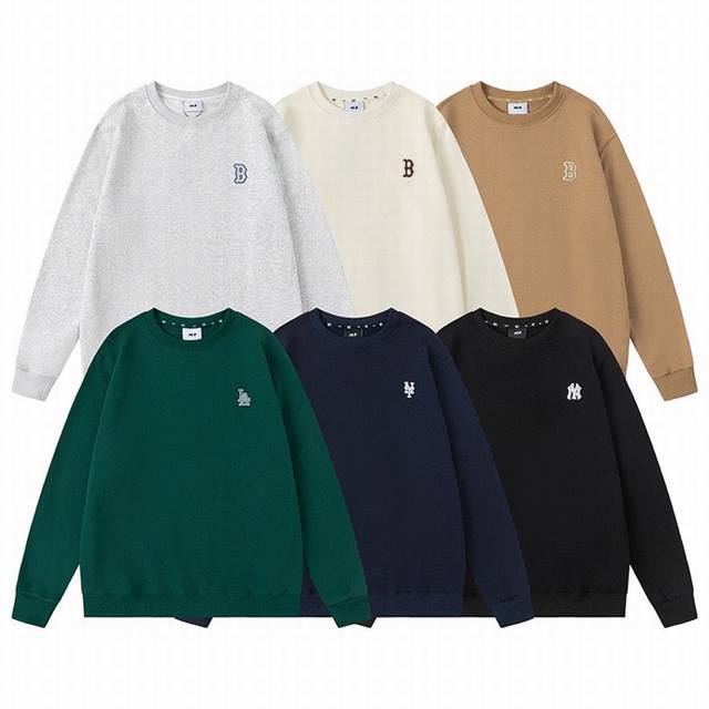 048 Style Mlb Classic Embroidered Logo Unisex Couple Crew Neck Sports Long Sleev