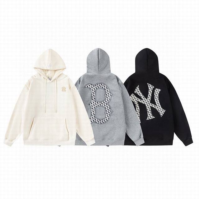 Style No. 045 Fleece Lined Mlb Official Unisex Couple Geometric Monogram Hooded