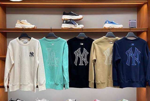 027# Korean Mlb Autumn/Winter New Unisex Crew Neck Sweatshirt with Embroidered F