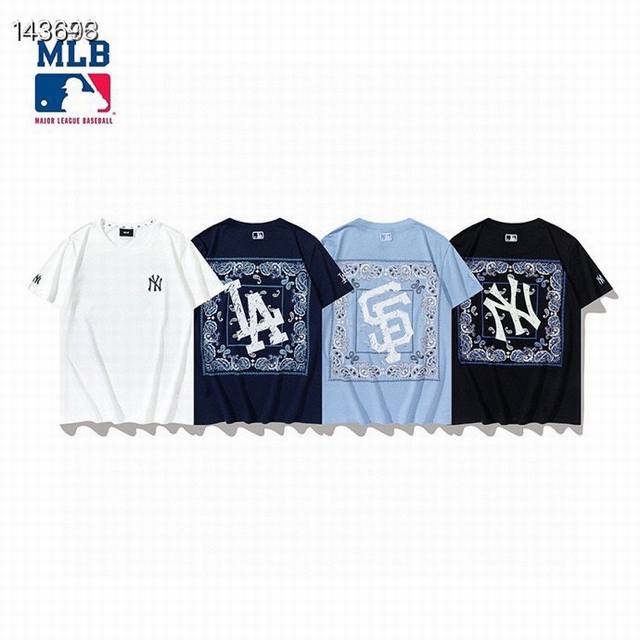 Model 014 Mlb Summer New Paisley Print Pure Cotton Casual Short-Sleeve T-Shirt H