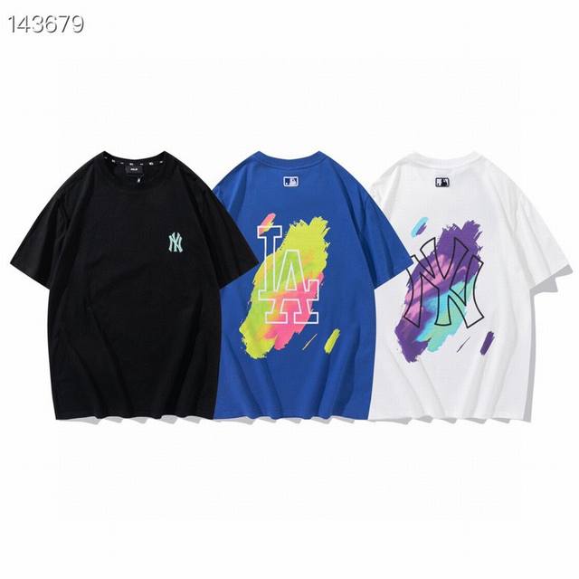 018 Mlb New Graffiti Print Men's and Women's Short-Sleeve T-Shirt Size 16 Colors