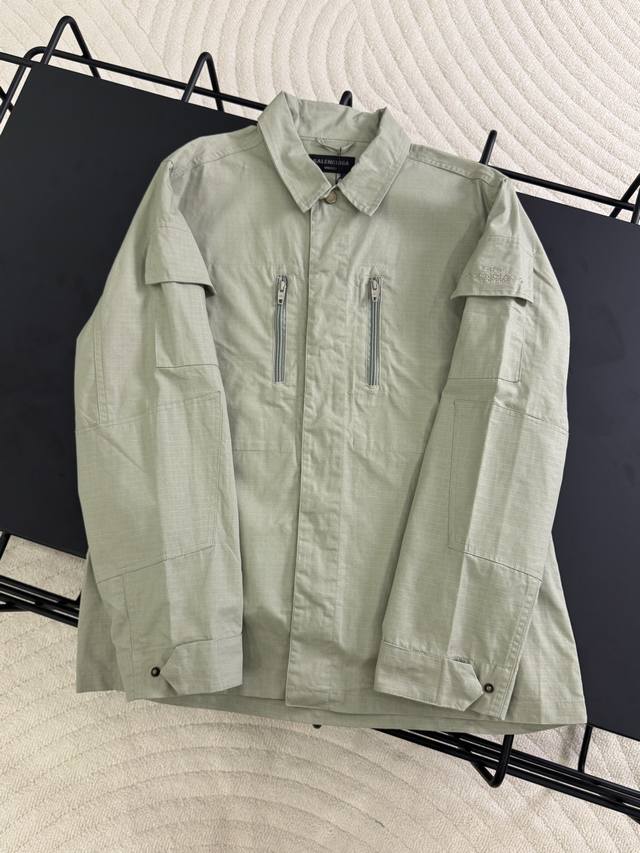 K512# Balenciaga 25Ss Single-breasted Work Shirt Jacket, Official Website Synchr