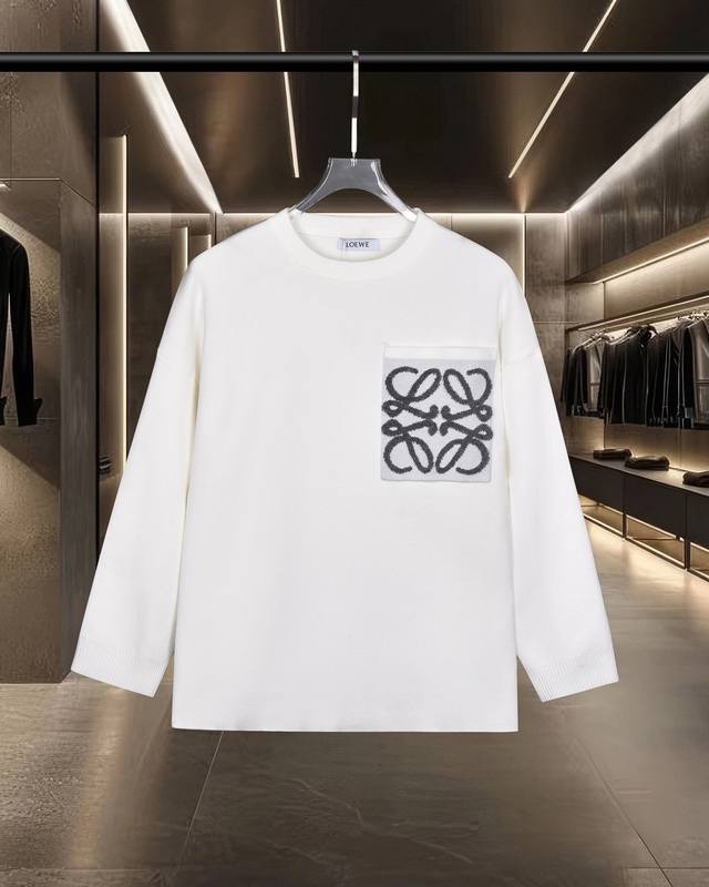 Loewe 25Fw Limited Edition Jacket Sweater with Logo Jacquard Embroidery on Chest