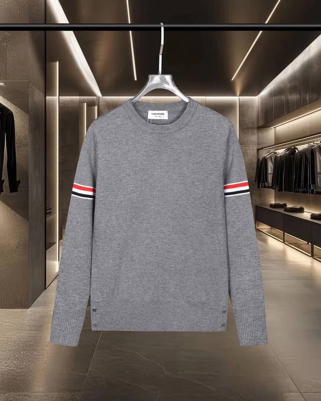 Thom Browne Tb Basic Classic Color Block Four Stripes Knit Pullover Sweater 2025
