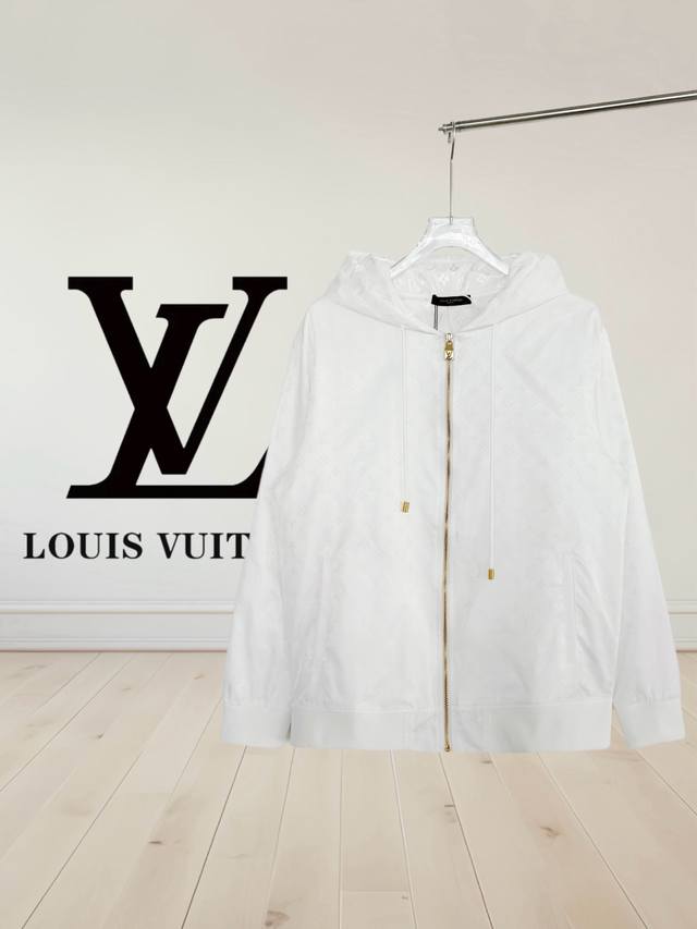 High Version Louis Vuitto* New Hooded Monogram Pattern Windbreaker Jacket. The f