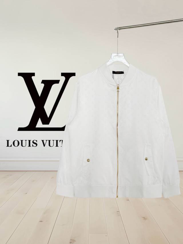 High Version Louis Vuitto* New Stand Collar Monogram Pattern Windbreaker Jacket.