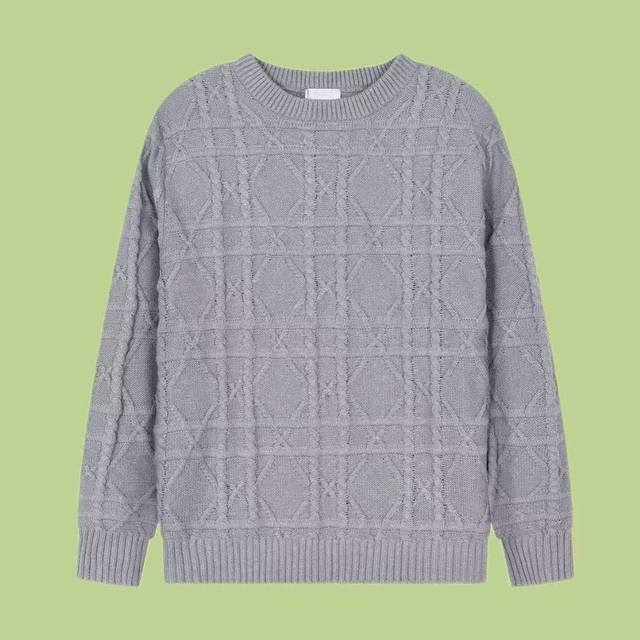 High Version] Dior Cannage Cashmere Crew Neck Knit Sweater. Made with a 16-count