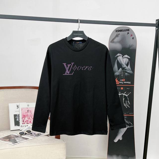 Louis Vuitton Long-Sleeve T-Shirt with Vertical Striped Rainbow Iridescent Print