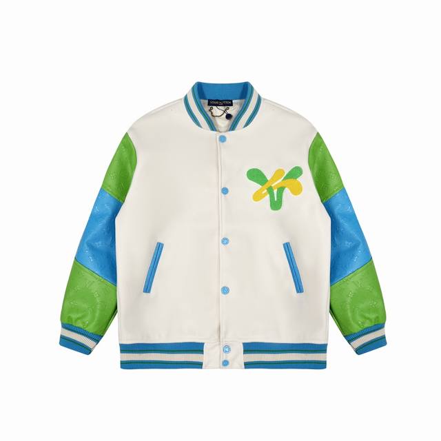 Louis Vuitton SS23 Cartoon Donald Duck Embroidered Color-Blocked Leather Sleeve