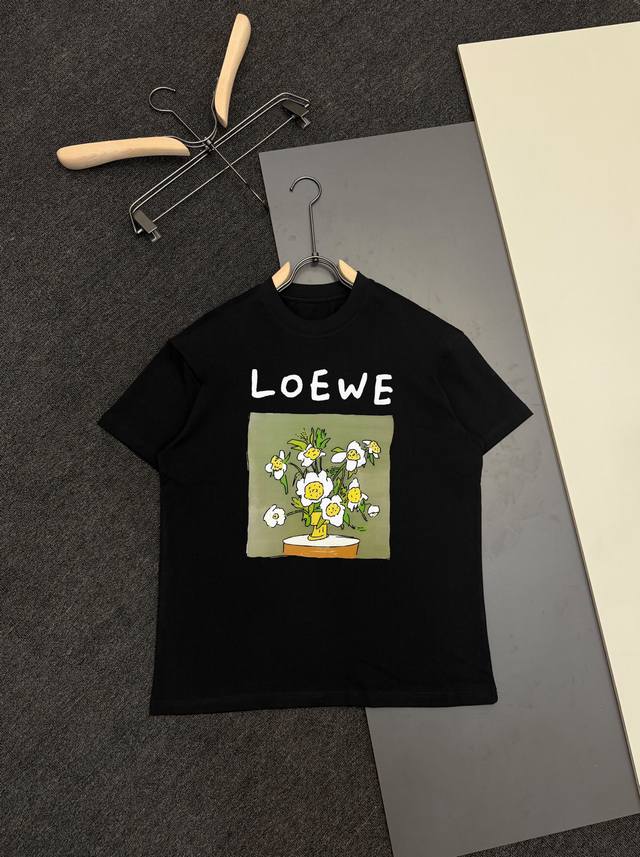 Loewe Plant-themed Runway New Style Classic Design Short-Sleeve T-Shirt, 300g Pu