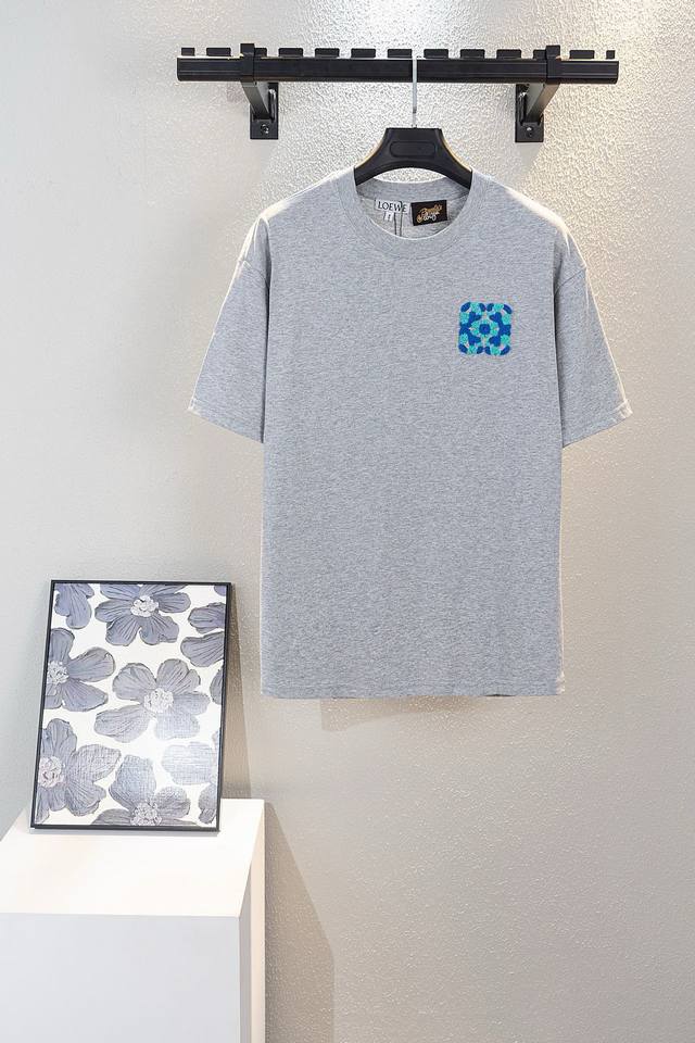 Style No. K678 Loewe# Loewe classic small logo terry cloth embroidered T-shirt,