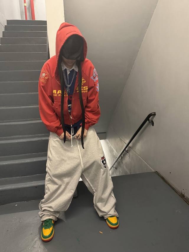 Grailz Project GR 25Ss Patchwork Faux Two-Piece Zip-Up Hoodie Jacket Embroidered