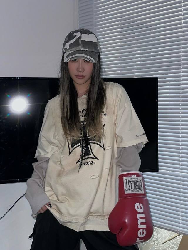 Grailz Projectgr x Mfm 24Ss Distressed, distressed, three-piece patchwork long-s