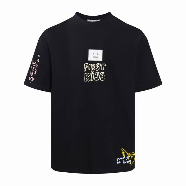 Style Number: Ac07 Acne Studios Fw23 Face emoji smiley face letter print crew ne