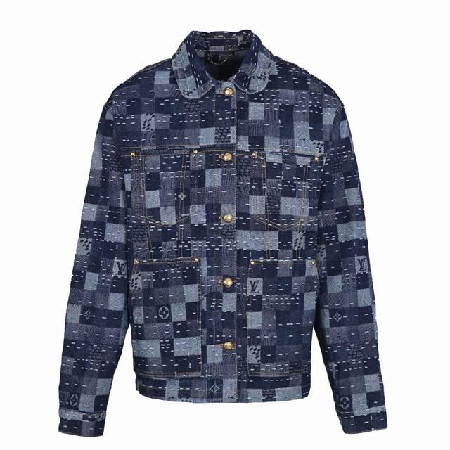 Louis Vuitton x Nigolv Patchwork Mosaic Check Denim Jacket Set. Purchased from t