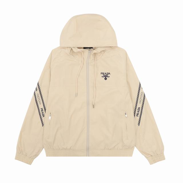 Prada Embroidered Logo Zipper Jacket (Ddd) Size: Xs-L (Ddd)