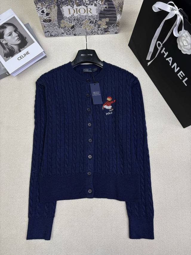 Polo Ralph Lauren * 25 Autumn/Winter New Knitted Crew Neck Cardigan Cable Knit,