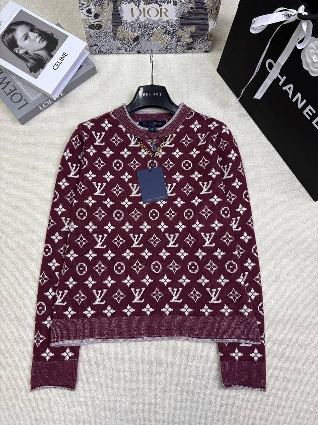 Louis Vuitton 25 Autumn/Winter New Knitted Crew Neck Pullover with Classic Brand
