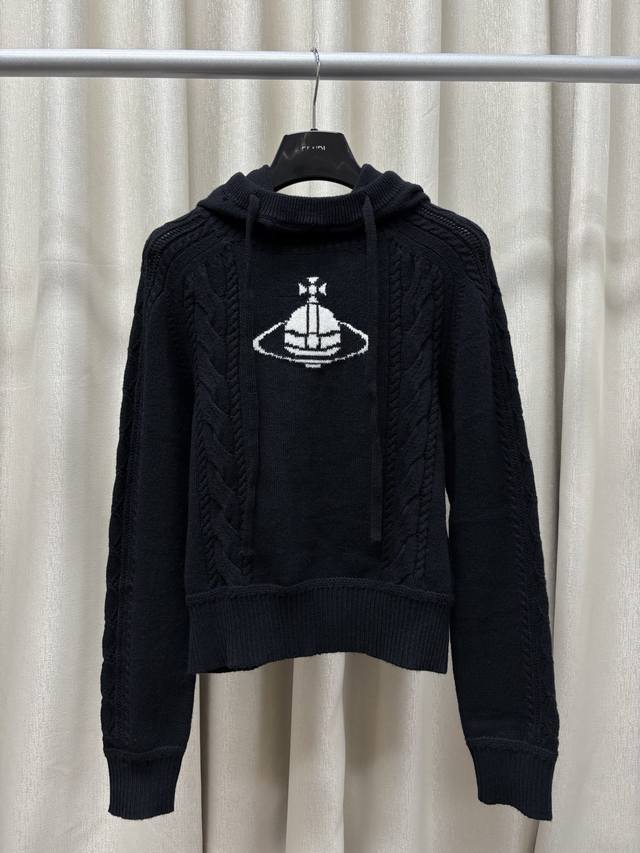 Vivienne Westwoo*25 Early Autumn New Knitted Pullover Hooded Design with Drawstr