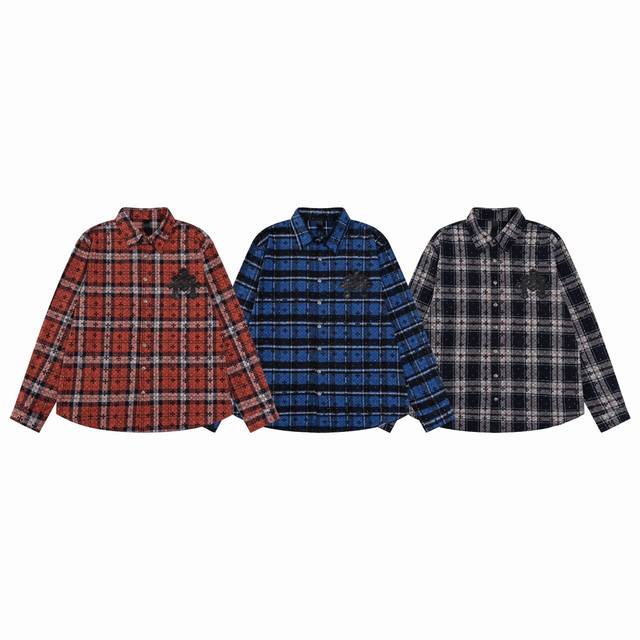 Blue Chroe Hets Chroe Heart full diamond patchwork leather shirt jacket! Chicago