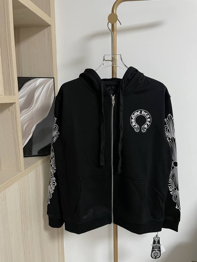 Style No. #Ch61 Chrome Hearts Horseshoe Arm Sanskrit Zipper Hooded Jacket Ch Zip