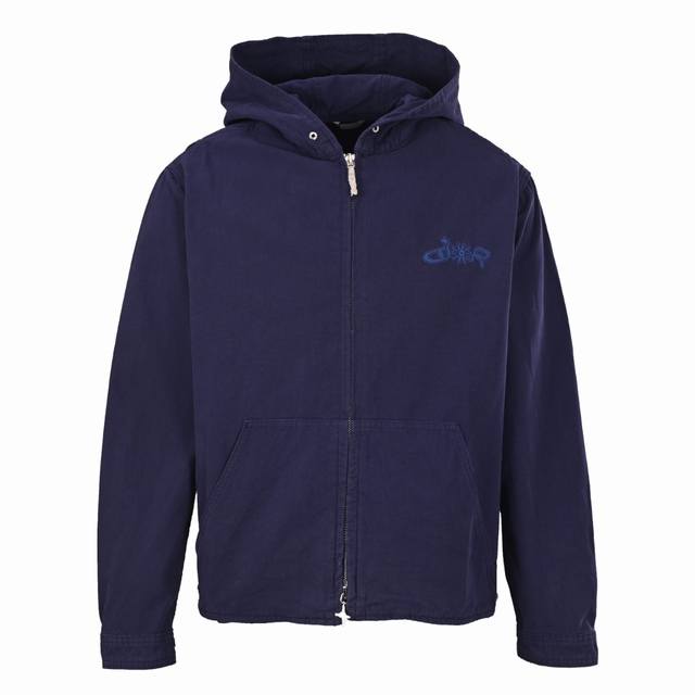 Dior (Cd) Collaboration Embroidered Zipper Hooded Jacket (Ddd) Custom-dyed grey-