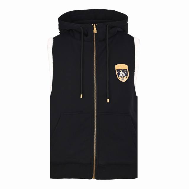 Louis Vuitton Lv Lambswool Teddy Reversible Vest Fabric A: Black sweatshirt fabr