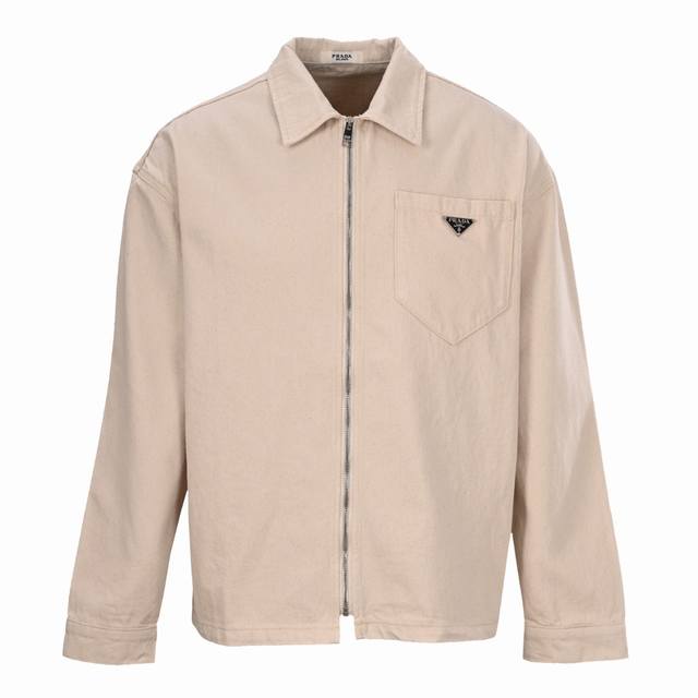 Prada Prd Triangle Pocket Zipper Jacket Ddd. Custom-made raw denim fabric, using