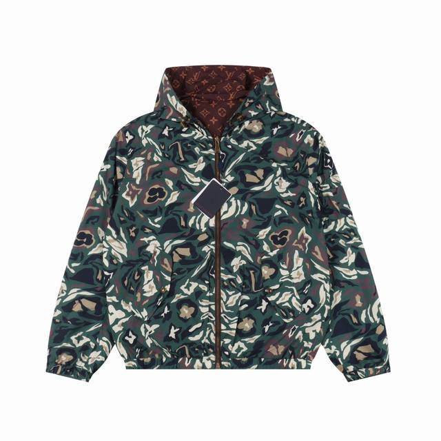 Louis Vuitton Camouflage Monogram Reversible Windbreaker Jacket. Originally purc