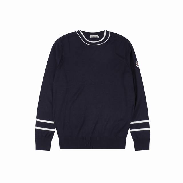 Moncler Striped Silk Knit Sweater (Made of mulberry silk, skin-friendly and brea