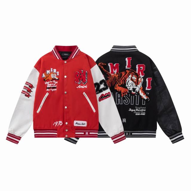 7095# Amiri classic tiger embroidered logo. Colors: Black, Red. Sizes: S, M, L,