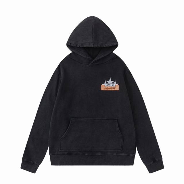 7192#, Amiri star rhinestone distressed washed logo, color: black, size: SML XL