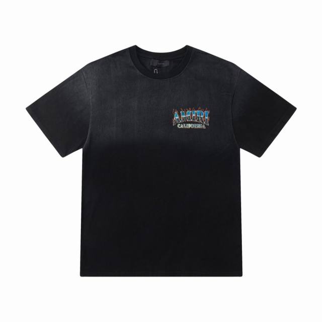 8061#, Amiri digital print flame logo, color: black, size: SML XL Ddd