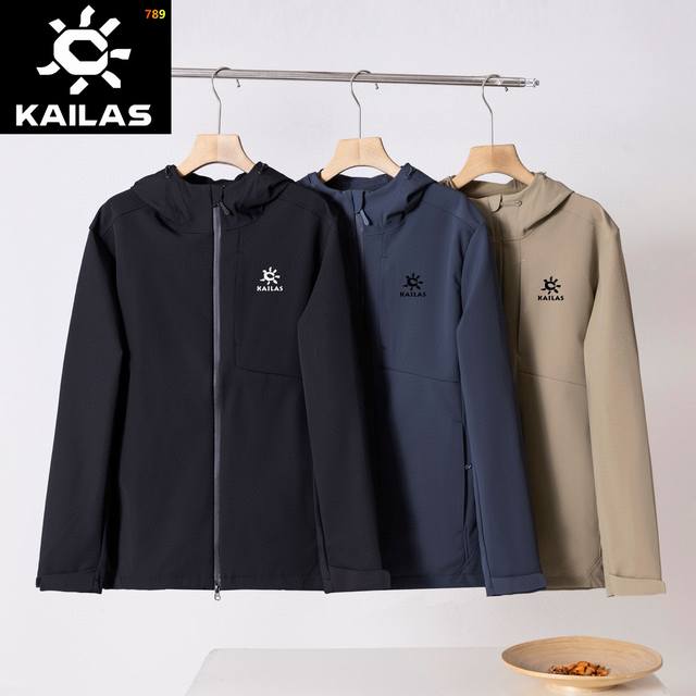 Colors: Black, Blue, Khaki Sizes: L-6XL Kailas Full Heat-Wind Outdoor Jacket