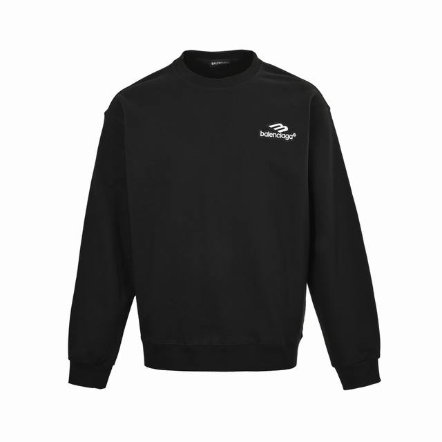 Balenciaga 25Fw 3M Embroidered Crew Neck Sweatshirt 480G High-Grade Combed Cotto