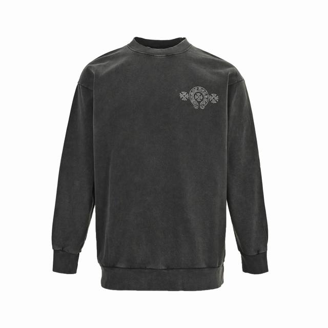 Chrome Hearts 25Fw Rhinestone Letter Logo Washed Crew Neck Sweatshirt (Ddd) Made