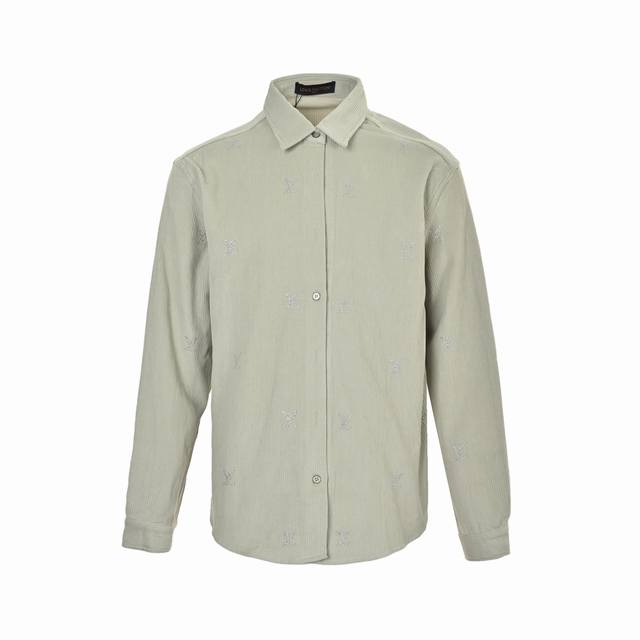 Louis Vuitton Corduroy Shirt Jacket with Diamond Lettering. Made of 260g plain w