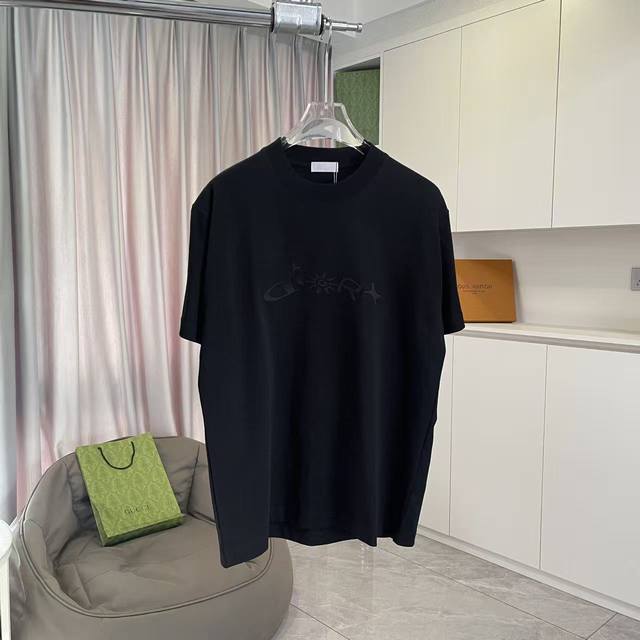 Dio*2025 Autumn New Style Personalized Embroidered Letter Logo Short-Sleeve T-Sh