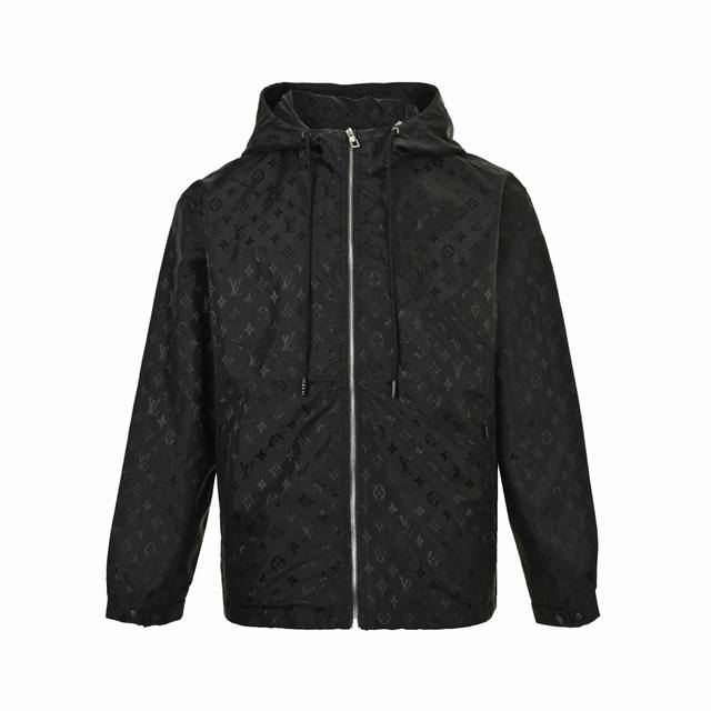 Louis Vuitton monogram print trench coat zip-up jacket. Original purchase, immed