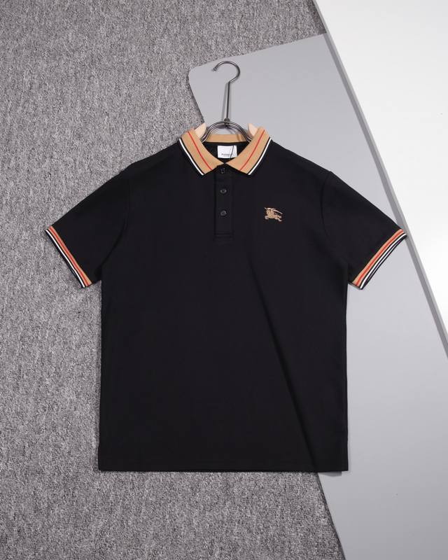 Burberry Classic Check Polo Shirt with Button-Down Collar and Logo. Made with or