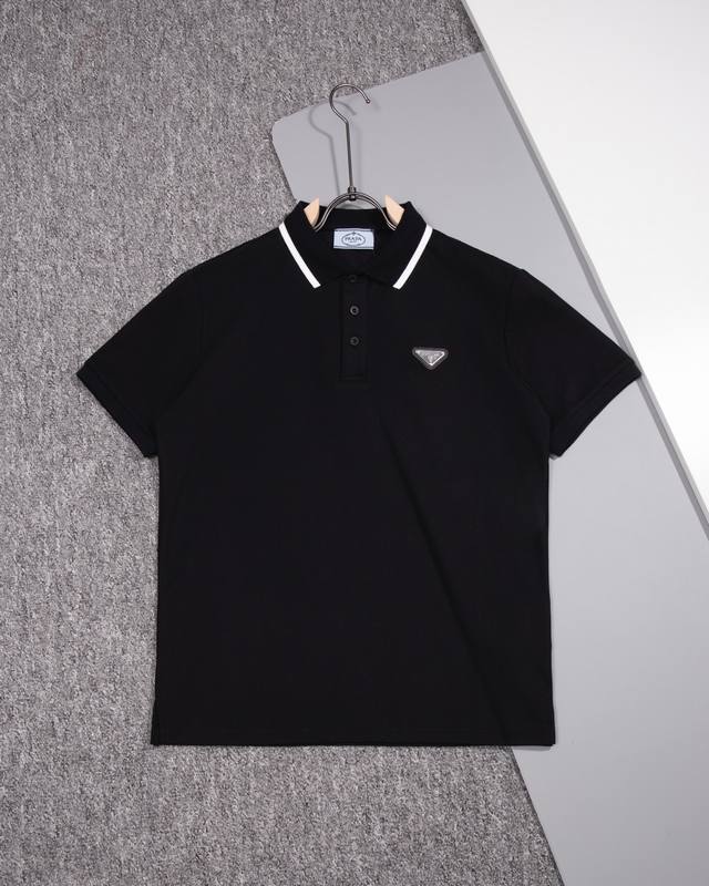Prada Polo Shirt with Triangle Logo on Chest. Original fabric, same style as the