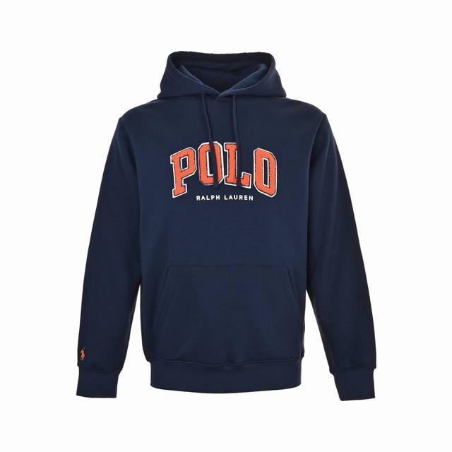 Ralph Lauren 25Fw Fleece Hooded Sweatshirt with Embroidered Logo on Chest (420g)