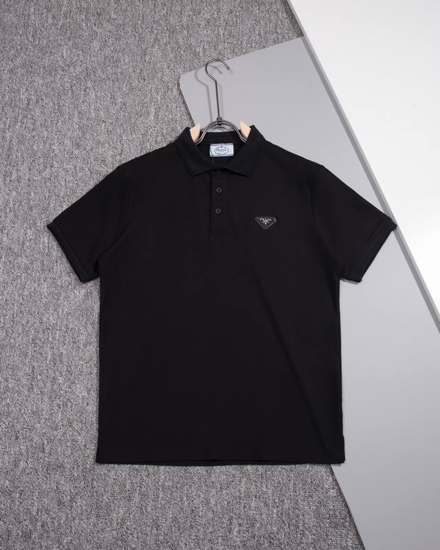 Prada Polo Shirt with Triangle Logo on Chest. Original fabric, same style as the