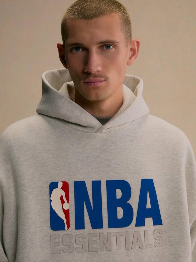 Fear Of God Essentials X NBA Collaboration Fw25 Essentials Nba Hoodie with Flock