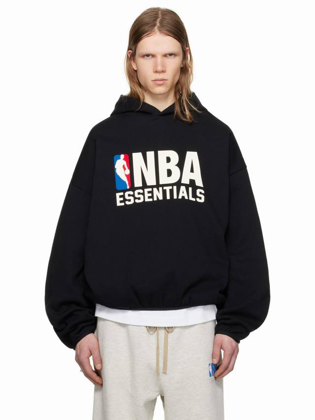 Fear Of God Essentials X NBA Collaboration Fw25 Essentials Nba Hoodie with Flock